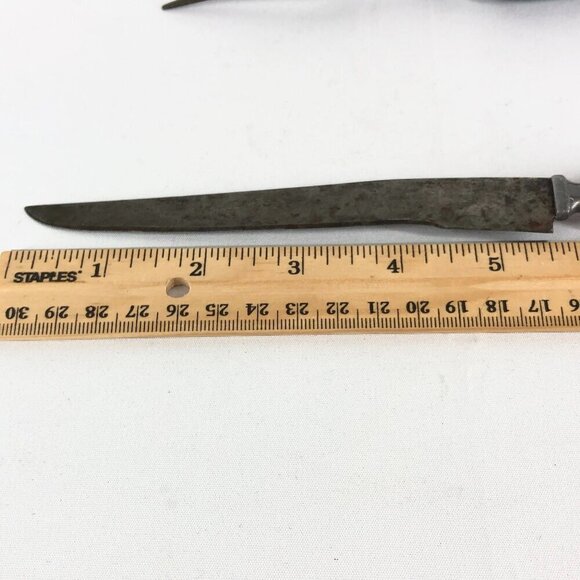 Cattarangus Vanadium Vintage Carving Set With Black Stag Handles - Picture 5 of 6